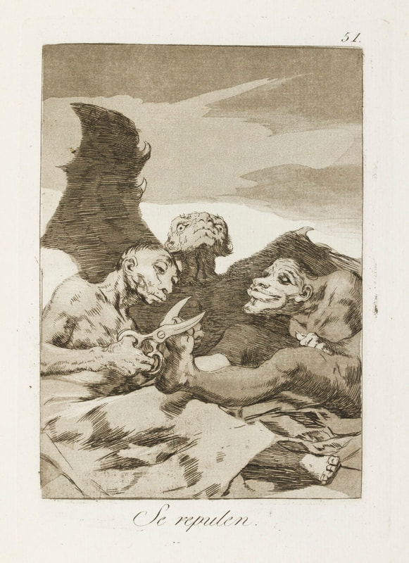Francisco de Goya y Lucientes, Se repulen (They Spruce Themselves) (#51) (1799), collection of the Hallie Ford Museum Art, Salem, Oregon, Gift of Dan Anderson and Joy Strand, 2021.031.002.